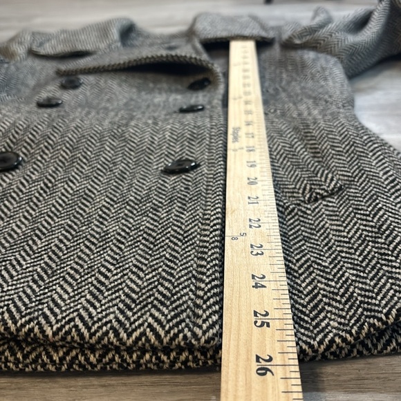 J Crew Factory Wool Herringbone Double Breasted Jacket Sz M - Picture 4 of 7